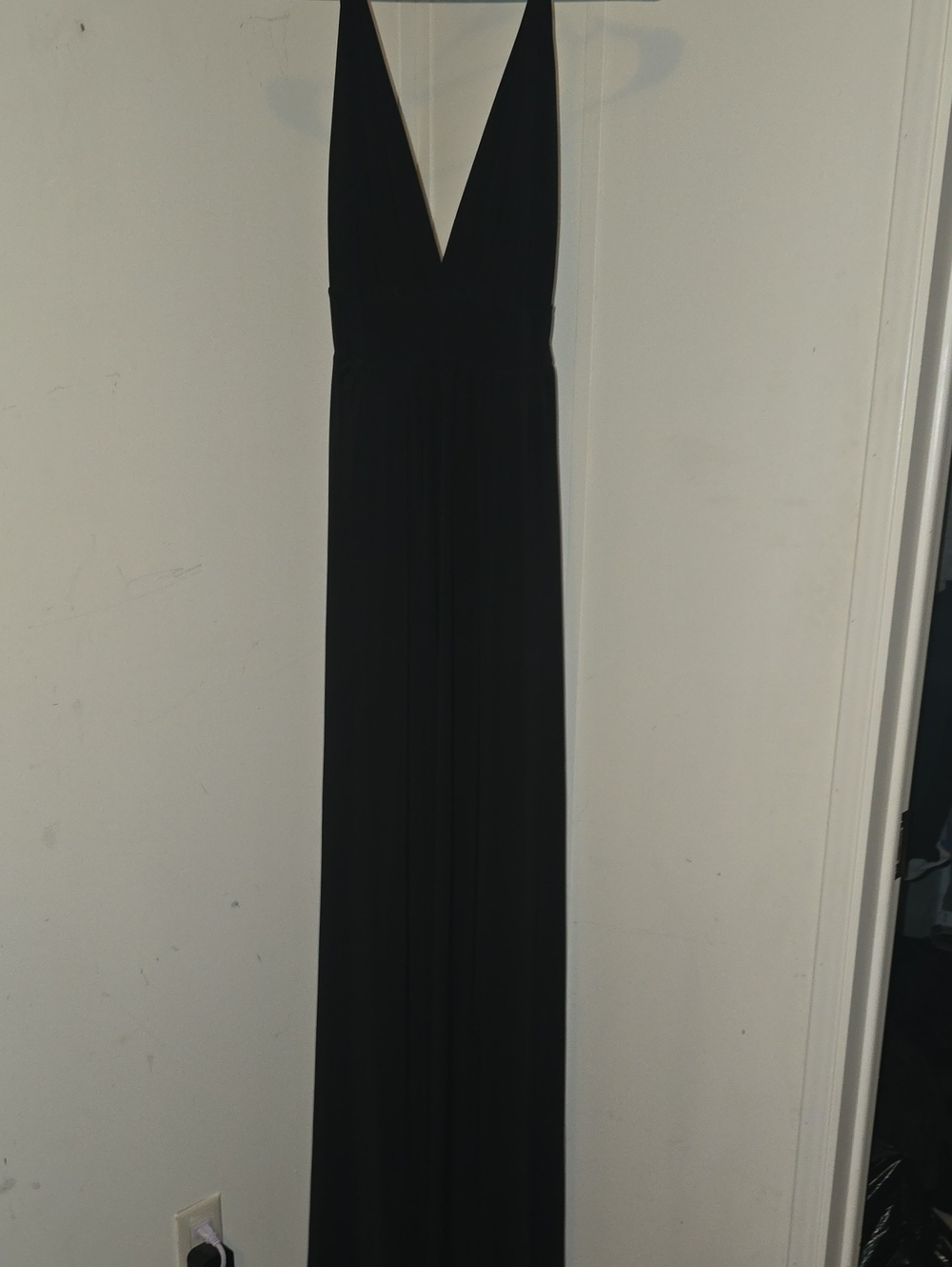 Windsor Black Plunging V-Neck Maxi Dress